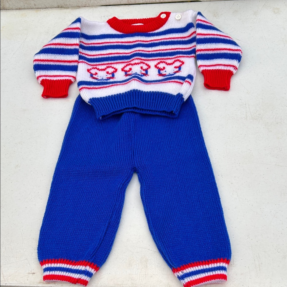 NOSWOT Truly Vintage Boy’s 2-Piece Outfit 1970s Cutest Sweater & Pants